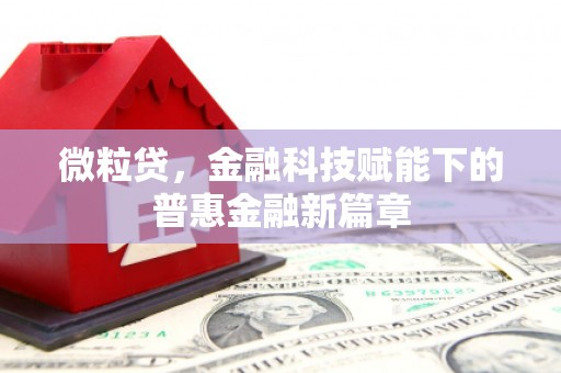 贾汪微粒贷，金融科技赋能下的普惠金融新篇章