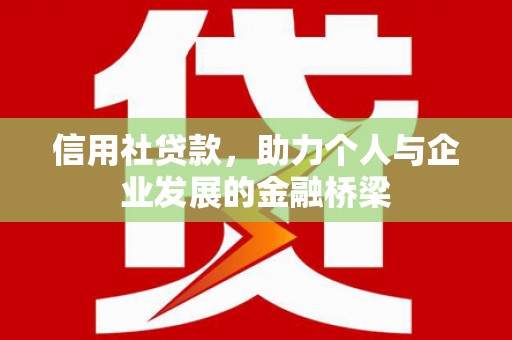 彝良信用社贷款，助力个人与企业发展的金融桥梁