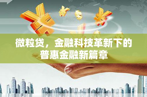 闻喜微粒贷，金融科技革新下的普惠金融新篇章