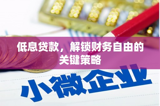 丰满低息贷款，解锁财务自由的关键策略