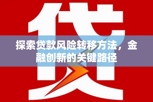 阳春探索贷款风险转移方法，金融创新的关键路径