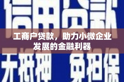 三义工商户贷款，助力小微企业发展的金融利器