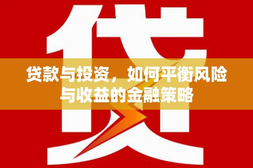无极贷款与投资，如何平衡风险与收益的金融策略